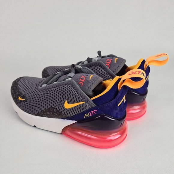 Nike Air Max 270 PS Grey Purple Little Kids Shoes Running - Picture 8 of 13